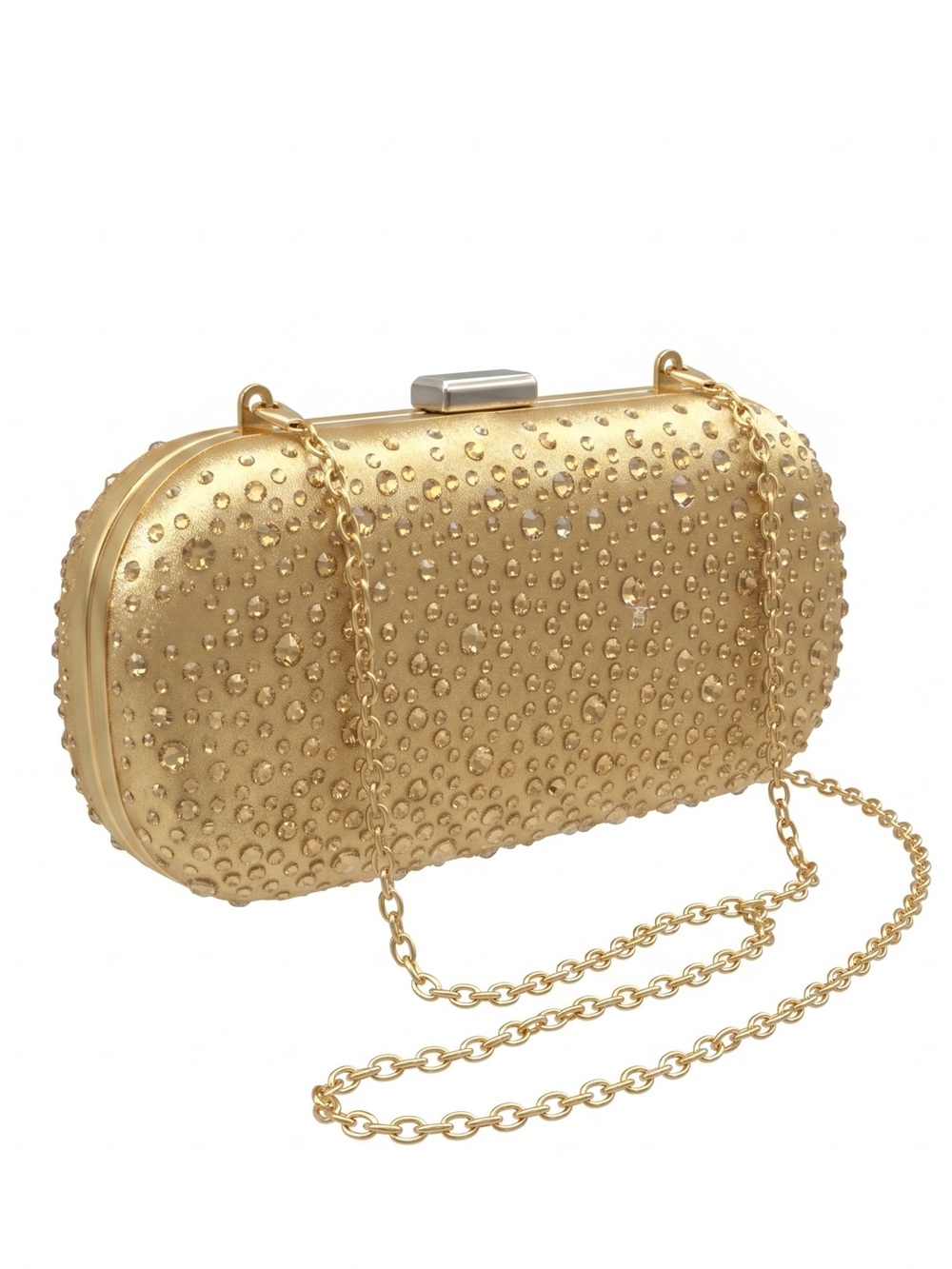 Private Label Gold Crystal-Studded Evening Clutch